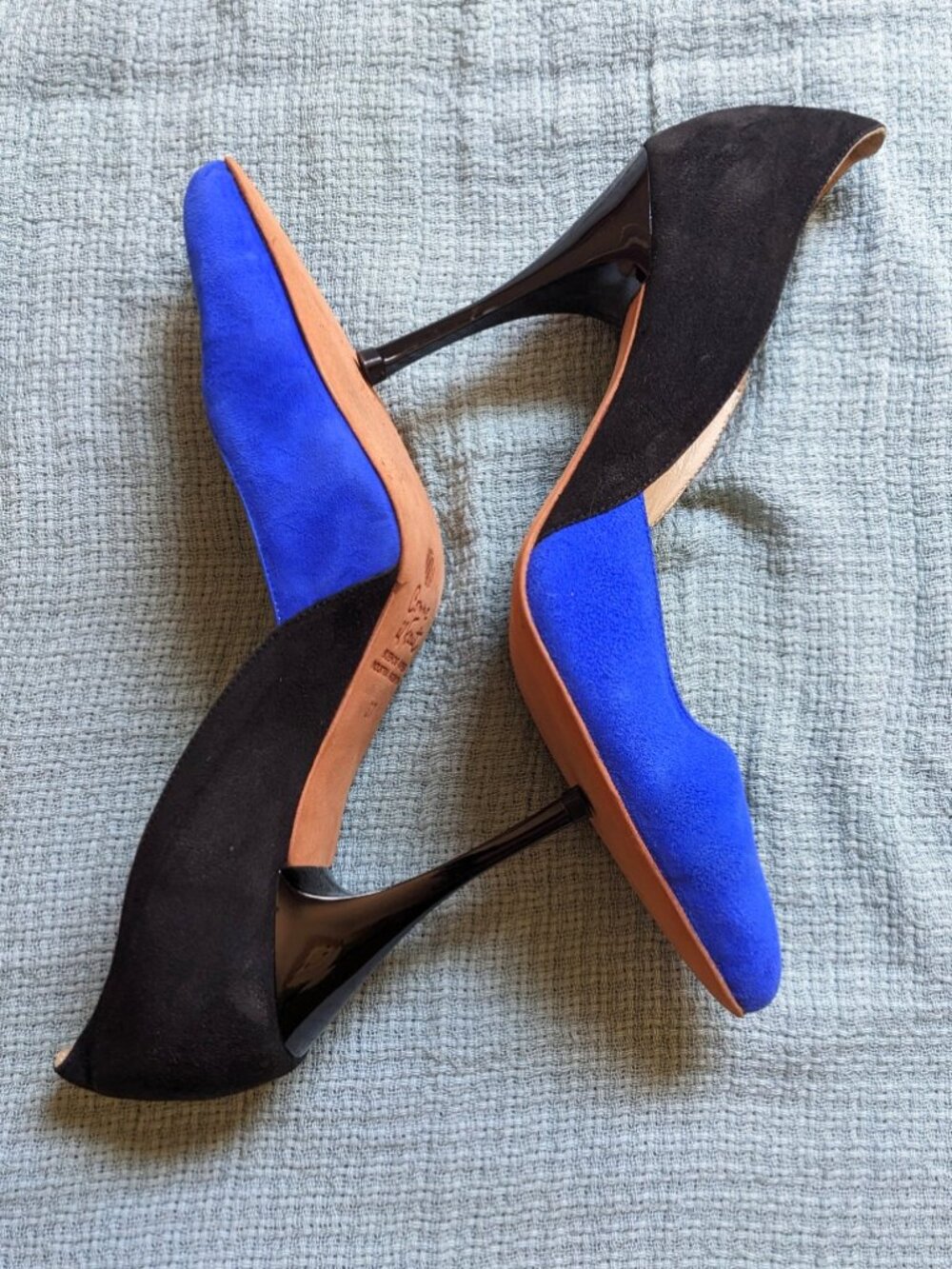 Comme il Faut Tango Dance Shoes BA Blue Black Suede Size 37 US 6.5 3.5" Heels - Picture 4 of 8